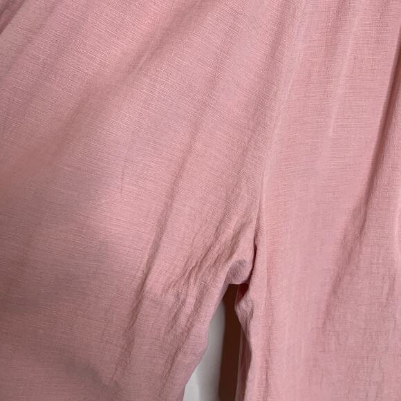 Good Luck Gem Blush Pink Linen Rayon Cropped Summer Pant Sz Medium - Picture 5 of 7